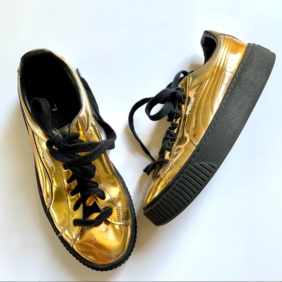 puma gold platform sneaker